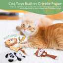 Nobleza Catnip Toys, 5Pcs Cat Chew Toys for Indoor Cats Clearance, Cute Animal Shapes Plush Kitty Teething Toys with Crinkle Paper for Pet Birthday, Interactive Kitten Kicker Toy with Organic Cat Nip (Colorful)
