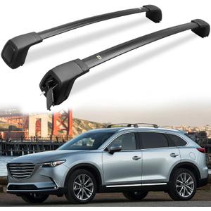 Upgraded Crossbars Fit for Mazda CX9 2016-2023 Aluminum Roof Rack Cross Bars Cargo Carrier for Kayak Bike Canoe Ski Snowboard Accessories