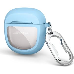 SURITCH Protective Cases for Bose QuietComfort Earbuds II 2022 / QuietComfort Ultra/Ultra Earbuds 2nd Gen, Shockproof Case Cover for Bose QC ii 2 & Ultra Case Accessories with Carabiner, Blue