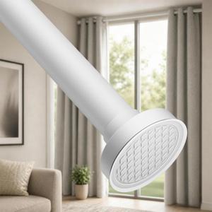 ALLZONE Tension Curtain Rods for Windows 40 to 157 Inches, Extra Long Curtain Rods No Drilling, No-Slip Tension Rod Hold Up to Heavy Drapes, Perfect for Bathroom, Bedroom, Patio & Room Divider, White