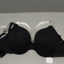 Fruit of the Loom womens T-shirt Bra T-Shirt Bra (pack of 3) Black/White/Grey Heather  38D