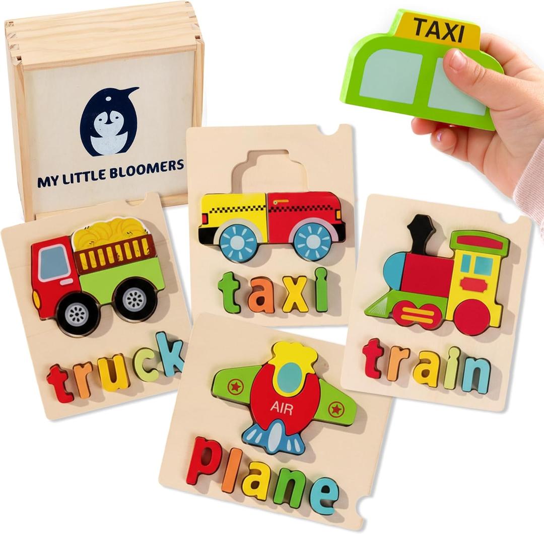 Montessori Wooden Puzzle for Toddlers  Educational Puzzles for Kids Ages 3-5, Fun Learning Toys for 3-Year-Olds, Fine Motor & STEM Development, Vehicle-Themed Gift for Preschoolers