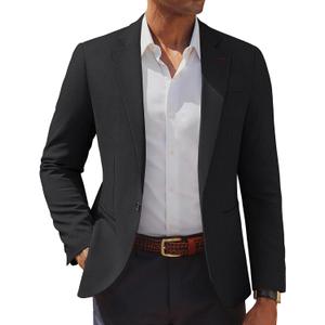 PJ PAUL JONES Men's Casual Blazer One Button Lightweight Sport Coats Solid Notched Lapel Suit Jackets, Size M