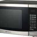 Emerson 1.2 Cu. Ft. Microwave Oven with Inverter, Timer & LED Display, 1000W, 10 Power Levels, 8 Pre-Programmed Settings, Removable Glass Turntable with Child Safe Lock, MWI1212SS, Stainless Steel