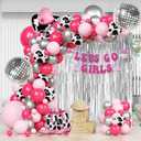 YQUQWN 131 PCS Disco Cowgirl Balloons Arch Garland Kit Western Party Decorations Cow Print Balloons for Disco Cowgirl Last Rodeo Bachelorette Birthday Party Decorations Lets Go Girls Party Decor