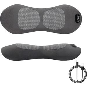 Smooth Triple Fusion Back Massager, with Heat, Vibration & Lumbar Traction Deep Tissue Lumbar Pillow for Lower Back Pain Relief, Relaxation for Home, Office Corded Electric (Dark Gray）