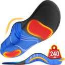 240+lbs Heavy Duty High Arch Support Orthotic Insoles for Plantar Fasciitis Pain Relief - for Men, Women, Work Boots, Shoes (M(Men 9-10.5/Women 10-11.5), Blue)