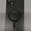 Magnetic for iPhone 14 Plus Case [Compatible with MagSafe][Built-in Camera Lens Protector] Slim Soft Silicone Bumper Shockproof Metallic Luster Phone Case (Black)