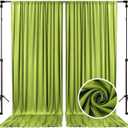 10 x 10 Feet Olive-Green Backdrop Curtain for Partie, Background Curtains for Photoshoot, Birthday, Wedding, Halloween, Thanksgiving, Christmas, New Year Party Decorations 5Ft x 10Ft, 2 Panels