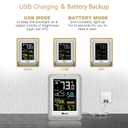 Indoor Outdoor Thermometer Wireless Weather Stations, with 330ft Range Sensor and Adjustable Brightness Inside Outside Temperature Humidity Monitor (Colorful)