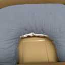 Boppy Nursing Pillow, Cotton Muslin Ergonomic Breastfeeding Support Pillow | Bottle & Breastfeeding Pillow, High Lift & Firm Support, Water-Resistant, Washable Cotton Muslin Cover - Slate Blue