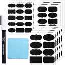 Mr. Pen- Chalkboard Labels, 100pc, Assorted Shapes, 1 White Chalk Marker and Small Towel, Label Stickers, Sticker Labels for Storage Bins