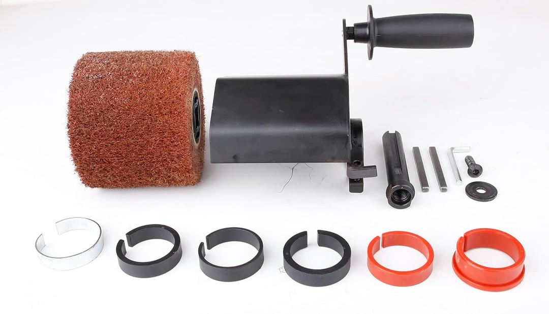 Aidelife Synthetic Fibre Abrasive Brush Drum for Grinding Machine Renovator,for Flat Metal and Wood Surfaces and for Satin Finishing of Unpainted Metals 120x100, Wire Drawing Machine Attachment