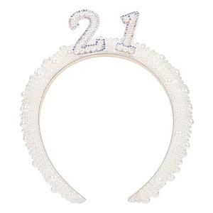 Pearl Headband Wide Headband Party Supply Birthday Headwear Photo Booth Party Favor Hair Accessories for 21st