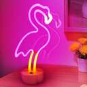 Flamingo Neon Sign - Pink LED Neon Lights USB/Battery Powered Room Decor for Bedroom, Party, Bar, Birthday Gifts for Women and Girls