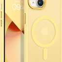 BENTOBEN Magnetic for iPhone 13 Case & iPhone 14 Case [Compatible with Magsafe] Translucent Matte Phone Case iPhone 13/14 Slim Shockproof Women Men Protective Cover for iPhone 13/14 6.1", Yellow