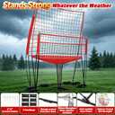 8 x 11 FT Volleyball Training Net System, Height Adjustable Practice Net for Solo Serving, Setting, Passing and Spiking, with Ball, Pump, Carry Bag and 2-Piece Trainer