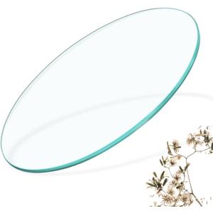 18" Round Glass Table Top, 8mm Thick, Pencil Edge, Clear, Contemporary, Dining, Coffee, Office, Side (18 inch, 3/10" Thick Pencil)