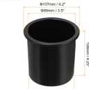 uxcell 2 Pcs Plastic Drop-in Cup, 4.25" x 4.2" Drink Can Holder Poker Table Cup Holder Insert for Sofa Boat Car Marine, Black