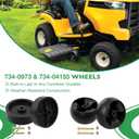 HQPASFY 4 Pack 734-0973 Deck Wheels 734-04155 Deck Wheels Compatible with Cub Cad et XT1-LT46, MTD, Craftsman T240 42" 44" 46" 50" Deck Lawn Mower Replace# 112-0677 112-0337
