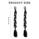 2 x 2 Pcs Braided Ponytail Extensions Hair Rope Boxing Braids Wig Extensions with Hair Tie Natural Soft Synthetic Braided Fashion Hair Accessories for Daily Wear 18 Inch (White)