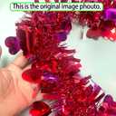 66 Ft Valentines Day Tinsel Garland Valentines Red & Rose Shiny Thick Metallic Heart Garland Valentine's Day Decorations for Valentine Home Indoor Outdoor Anniversary Wedding Hanging Decor Supplies