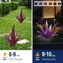 2 PCS Metal Agave Sculpture Decoration, Vintage Country Hand-Painted Sculpture DIY Metal Agave Plant, Home Garden Courtyard Lawn Outdoor Decoration (Serrated Purple)