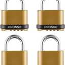Heavy Duty Weatherproof Combination Lock, 4-Pack Outdoor Combo Lock, Resettable Combination Padlock for Gate, Shed, Storage Unit