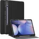 Soke Galaxy Tab S10 Plus/S9 Plus/S9 FE Plus Case with S Pen Holder- Shockproof Smart Folio Stand Case, Soft TPU Back Cover for Samsung Galaxy Tablet S10+ 12.4 Inch, Black
