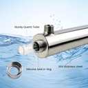 12 GPM Whole House UV Water Filter，uv Light Water Purifier with 1 Extra UV Tube， 55W Ultraviolet Purifier for RO Systems, 3s to Fill a 200ml Water Cup