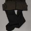 Fleece Lined Tights Women, Fake Translucent Thermal Winter Warm Fleece Tights, Sheer Thick Pantyhose Leggings for Women (X-Large, 1 Pair Black)