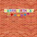 7x5ft Red Brick Wall Street Backdrop Cartoon Photography Backdrops Happy Birthday Party Background Party Decors Decorations Baby Shower Table Banner Background