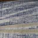 WITSHOCK 9x12 Area Rug, Washable Rugs for Living Room, Large Rug Thin Carpet Non Slip Stain Resistant Soft Carpets, Modern Wave Striped Rugs for Bedroom Dining Room Office Kitchen Nursery, Blue