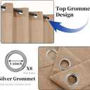 SpaceDresser Outdoor Curtains for Patio Waterproof, 2 Panels Non-See-Through Linen Curtains with Grommet Top Indoor Outdoor Drapes for Gazebo Pergola Balcony Pool Spa, 52" W x 108" L, Light Brown