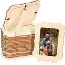 VOKOY 20 Pack Wooden Picture Frames for Crafts, 4" x 6" Photos DIY Wood Frames for Crafting,Unfinished Standing Photo Frames DIY Crafts Wood Decorate for Birthday Party Gifts, Vintage Shape