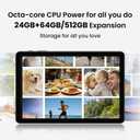 COLORROOM Android16 Tablet, 10inch Tablets, Octa Core CPU, 24GB+64GB+512GB Expansion, 6000mAh Battery+18W Fast Charging, Dual WiFi, Dual Cameras, Widevine L1 Google Kids Space, Blue
