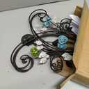 Phaxth 24" Metal Flower Wall Art Decor with Rust Leaf, Large Scroll Outdoor Wall Art Decor