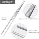 12 Inch Kitchen Tweezers Fine Tweezer Tongs, MSY BIGSUNNY Stainless Steel Food Tweezers Multi-function Precision Serrated Tips Cooking Tongs Kitchen Serving Tong