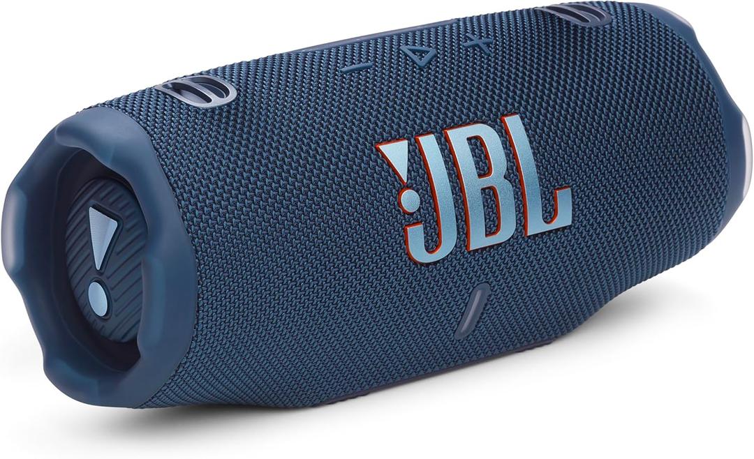 JBL Charge 6 - Portable Waterproof & Drop-Proof Bluetooth Speaker, Bold JBL Pro Sound with AI Sound Boost, 28Hrs of Playtime, Built-in powerbank & Comes with a Sturdy/Removable Carrying Strap (Blue)