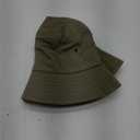 BOTVELA Men Cotton Bucket Hats Foldable Outdoor Sun Hat Unisex Flat Top Caps (7 3/8-7 1/2, Army Green)