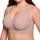 ProKloud Jelly Bras for Women No Underwire Wireless Bra with Support and Lift Full Coverage Plus Size Comfy Seamless Bra Dusty Rose