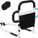 Klvied Bed Rails for Elderly Adults Safety, Adjustable Bed Side Rails with Side Handle, Bed Cane with Storage Bag, Fit King, Queen, Full, Twin,Medium