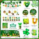 10 Guests St Patricks Party Tableware, 117pcs St. Patricks Day Party Supplies Set Including St Patricks Party Plates Tablecloth Napkins Balloons etc St. Patrick's Party Decorations