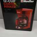 MELLERHOME 12-Cup Red Coffee Maker - Perfect for Home or Office, Borosilicate Carafe, Auto-Off, Reusable Filter, Anti-Drip, Keep-Warm Function, Clear Water Level Window, Red Kitchen Accessories