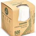 [500 Bulk] 5.75 inch White Small Paper Straws for Kids, Milk Cartons, Cocktail, Coffee, Short Drinks - Eco Friendly Disposable Drinking Straws