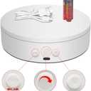 ComXim Rotating Display Stand with Type-C, 360 Motorized Spinning Display Turntable Adjustable Speed and Direction, Cup Turner for Tumblers, Photography Lazy Susan for Jewelry Display (white, 4.53'')