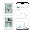Freshliance Bluetooth Temperature Humidity Data Logger Recorder, Refrigerator Freezer Thermometer Hygrometer, Digital Remotely Temperature Humidity Monitor with APP Data Analysis, 2packs