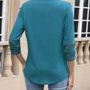 CiCiBird Womens 3/4 Sleeve Blouses Casual Button V Neck Shirt 2025 Trendy Tops (XL)