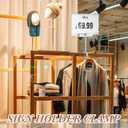 FoldTier 3 Set Aluminum Alloy Sign Clamp with 5.5 x 7 Inch Acrylic Frame Clip on Rotatable Holding Clamp for Clothing Stores Price Tag Office (Silver)