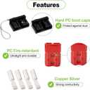 Spurtar 175A Battery Quick Connect/Disconnect, 1/0 AWG Wire Harness Plug, 12-36V Quick Connect Jumper Cables for Car ATV Lifts Motors Trailer Towing Winch, 4Pcs, Red